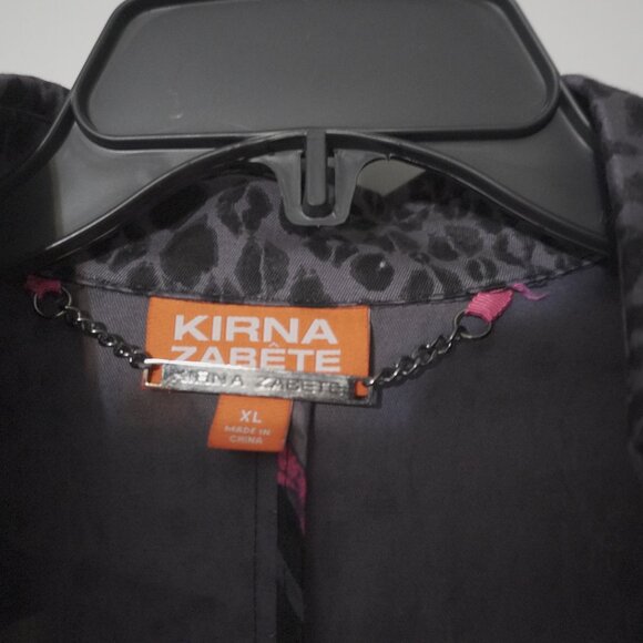 Vintage Y2K Kirna Zabete Lip Print Belted Trench/Dress Sz XL - Picture 4 of 6